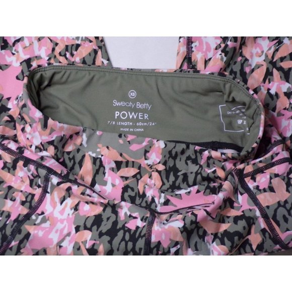 SWEATY BETTY Power Pocket 7/8 Leggings Green Floral Print XS $100 NEW - Picture 12 of 12